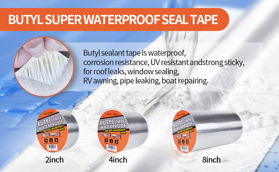 Super Buty Waterproof Tape, 2 Rolls, Pipe Leak Sealing Repair Tape,  Permanent Leak Proof, for Emergency Pipeline Repair, RV, Awning Sail, Roof  Repair