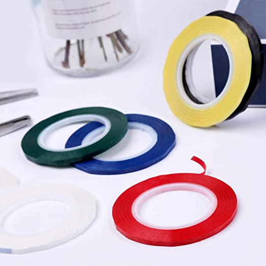 10 Rolls 1/8 Pinstripe Tape 6 Colors Whiteboard Tape Self-Adhesive Vinyl  Tapes